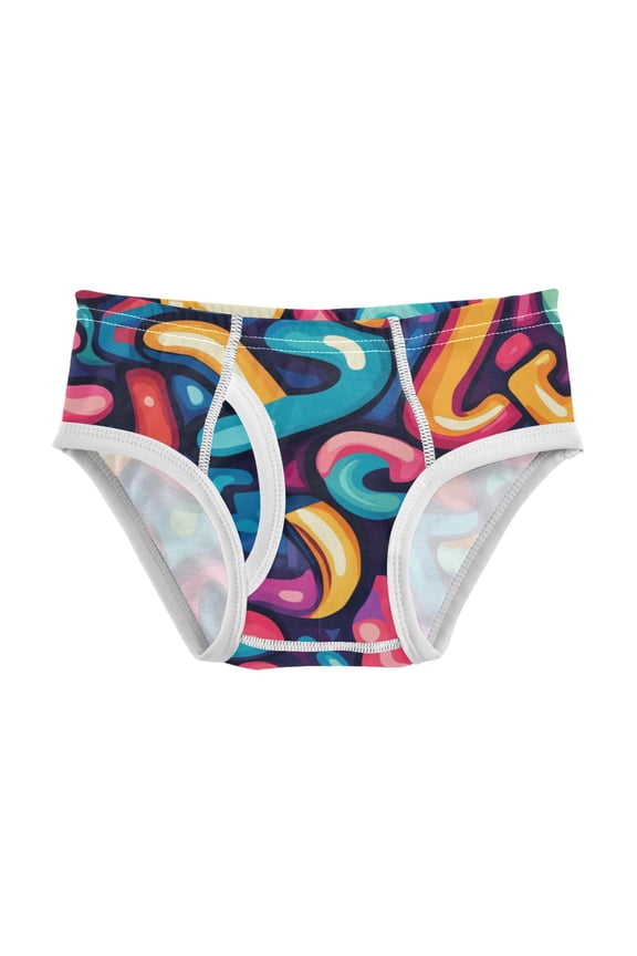 Boys cotton triangle briefs, safety standard, comfortable and breathable, children's underwear. Creative Abstract Alphabet