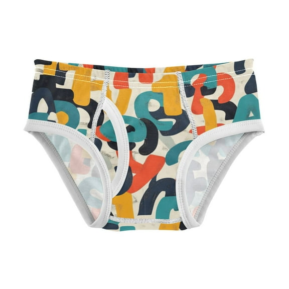 Boys cotton triangle briefs, safety standard, comfortable and breathable, children's underwear. Creative Numeric Alphabet