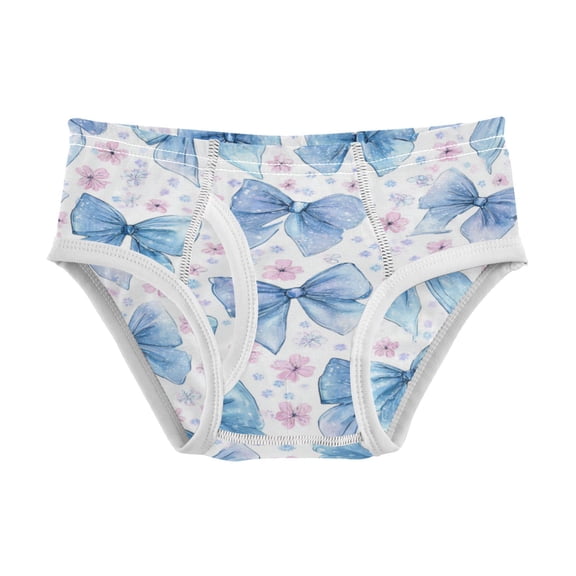 Boys cotton triangle briefs safety standard comfortable and breathable children's underwear Cute Light Blue Bows Pattern