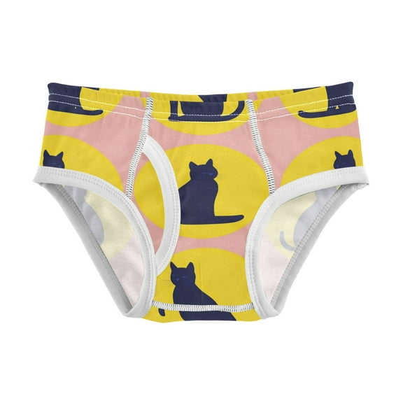 Boys cotton triangle briefs, safety standard, comfortable and breathable, children's underwear. Dark Blue Cats