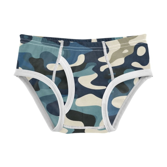 Boys cotton triangle briefs safety standard comfortable and breathable children's underwear Dark-toned Camouflage Pattern
