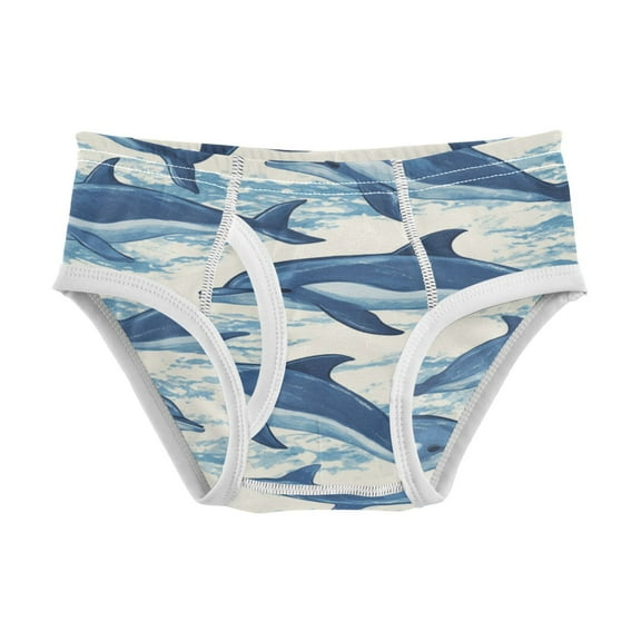 Boys cotton triangle briefs safety standard comfortable and breathable children's underwear Dolphins Swimming