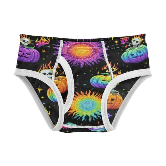 Boys cotton triangle briefs safety standard comfortable and breathable children's underwear Halloween Pumpkin Spooky Pattern