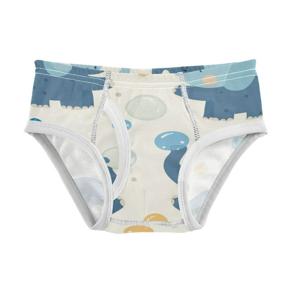 Boys cotton triangle briefs, safety standard, comfortable and breathable, children's underwear. Happy Elephants Play Bubbles