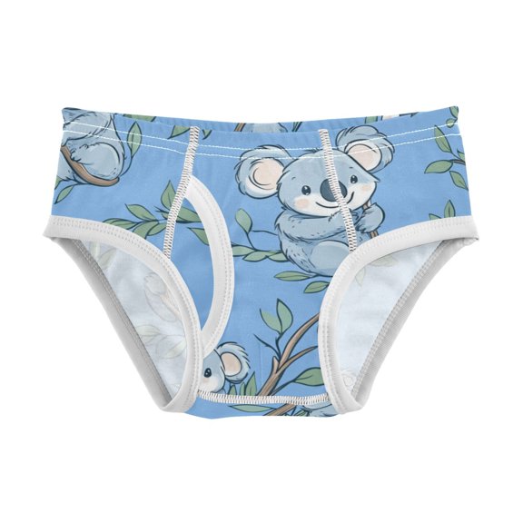 Boys cotton triangle briefs, safety standard, comfortable and breathable, children's underwear. Lovely Cartoon Blue Koalas