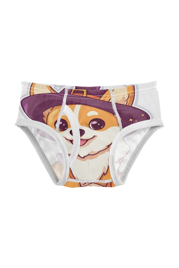 Boys cotton triangle briefs, safety standard, comfortable and breathable, children's underwear. Pumpkin Corgi