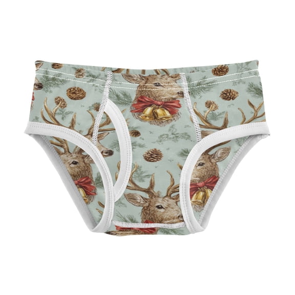 Boys cotton triangle briefs safety standard comfortable and breathable children's underwear Reindeer and Red Ribbon Bows