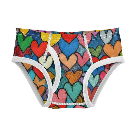 Boys cotton triangle briefs, safety standard, comfortable and breathable, children's underwear. Valentine's Day Heart