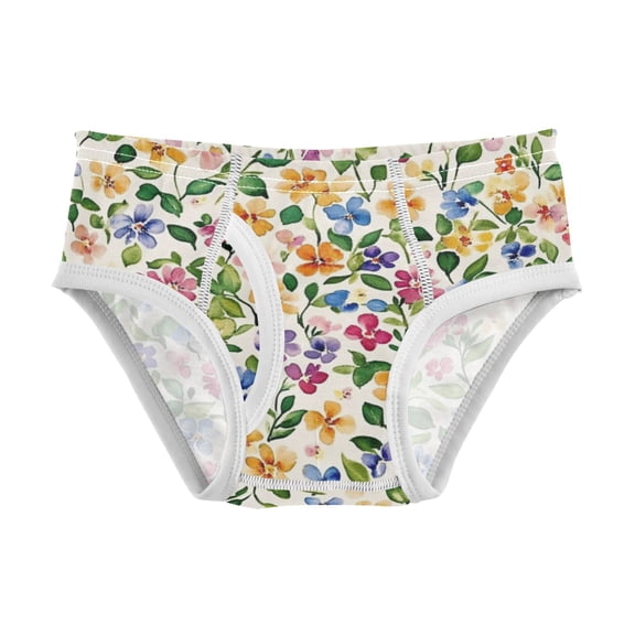 Boys cotton triangle briefs, safety standard, comfortable and breathable, children's underwear. Watercolor Floral