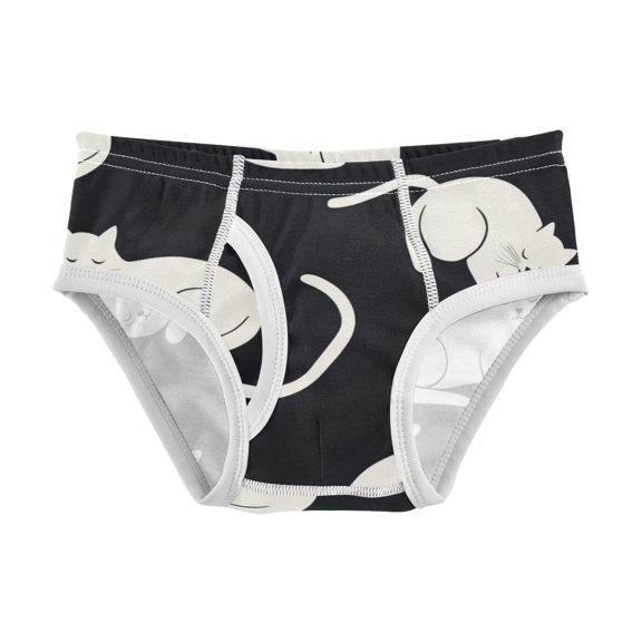 Boys cotton triangle briefs, safety standard, comfortable and breathable, children's underwear. White Cats