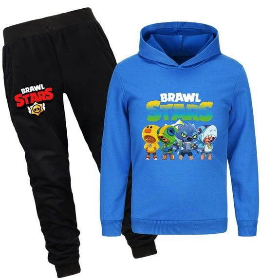 Boys' hoodie set, wilderness brawl children's hoodie and pants set, movie, TV, fan game cartoon cotton hoodie set, suitable for children aged 6-13