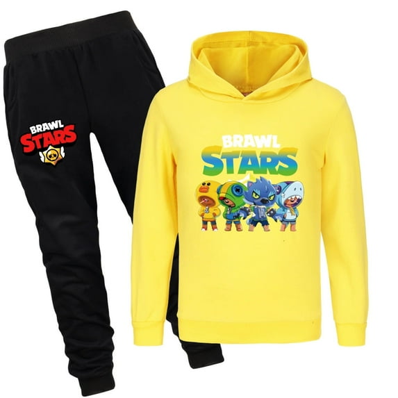 Boys' hoodie set, wilderness brawl children's hoodie and pants set, movie, TV, fan game cartoon cotton hoodie set, suitable for children aged 6-13