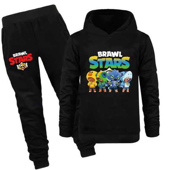 Boys' hoodie set, wilderness brawl children's hoodie and pants set, movie, TV, fan game cartoon cotton hoodie set, suitable for children aged 6-13