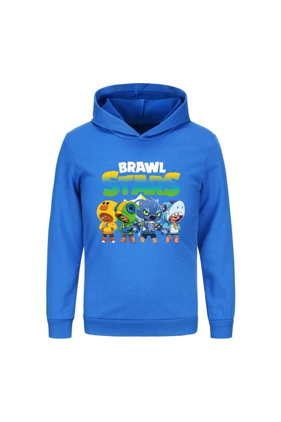 Boys' hoodie, wilderness brawl, children's pure cotton hoodie, hooded sweatshirt, movie, TV, animation, game fan cartoon pullover hoodie, suitable for children aged 6-13