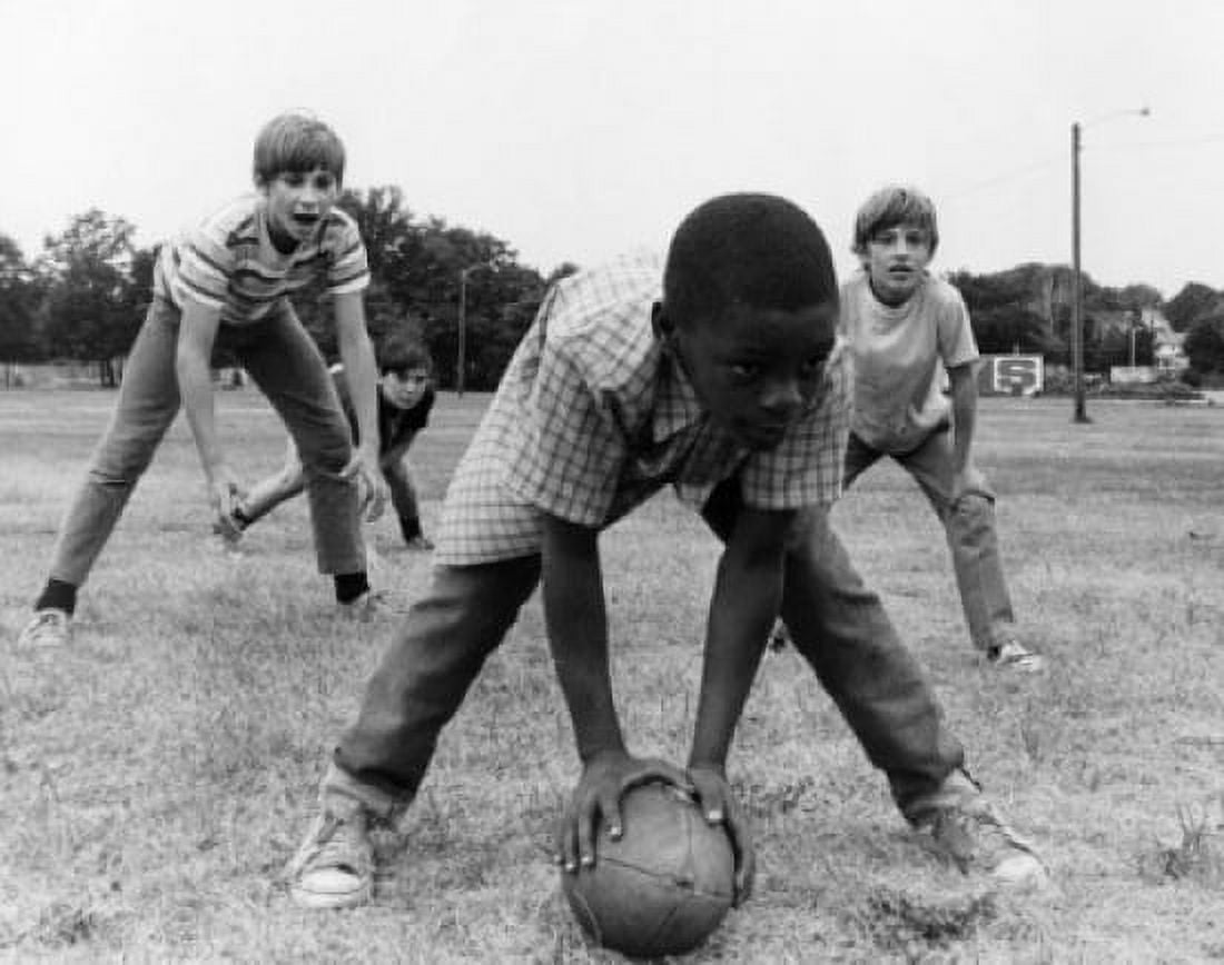 Boys playing american football Canvas Art - (24 x 36)