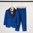 thumbnail image 1 of Boys suit Slim Fit 5 Piece, Adjustable Waist, Boys Formal Suit with Jacket, Pants, Vest, Shirt, Tie, and Bow Tie, 1 of 5