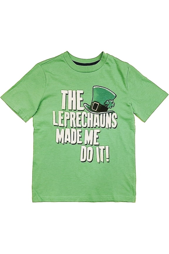 BoysGreen The Leprechauns Made Me Do It Tee Shirt St. Patrick's Day T-Shirt L