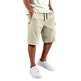 thumbnail image 1 of Boyscolos Athletic Shorts for Men Quick Dry Drawstring Breathable Biker Short Workout Summer Gym Pants with Zipper Pockets Khaki L, 1 of 7