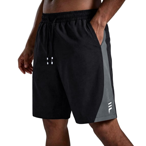 Boyscolos Athletic Shorts for Men Quick Dry Elastic Drawstring Bermuda Gym Shorts Hiking Summer Workout Pants with Pockets Black XL