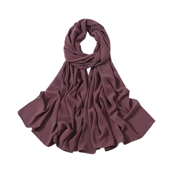 Boyscolos Chiffon Hijab Scarf Head Wrap Lightweight Scarves for Women Pashmina Shawls and Wraps for Evening Dresses Solid Color BR One Size