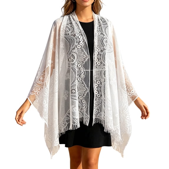 Boyscolos Chiffon Shawl Wraps for Evening Dress, Solf Square Wedding Cape Shrug Bridal Scarve for Women White One Size