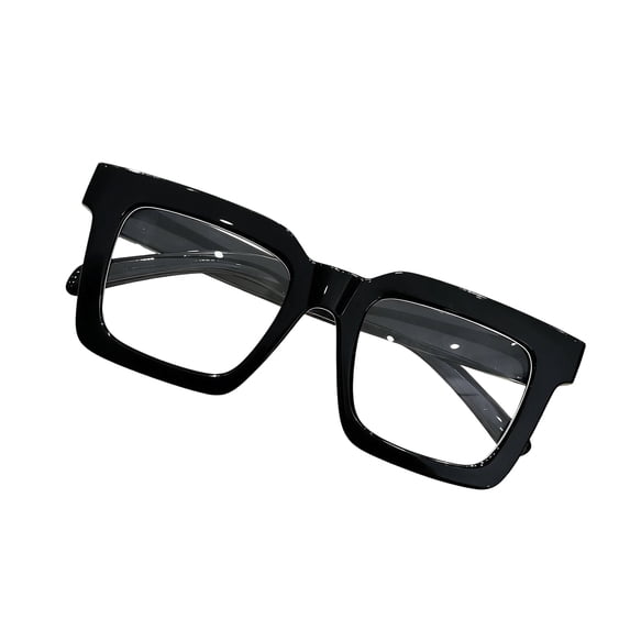 Boyscolos Fashion Square Glasses Set Full Rim PC Frame & Lens, Daily Wear Eyewear for Work and Casual Outfits Ideal for Students Black One Size