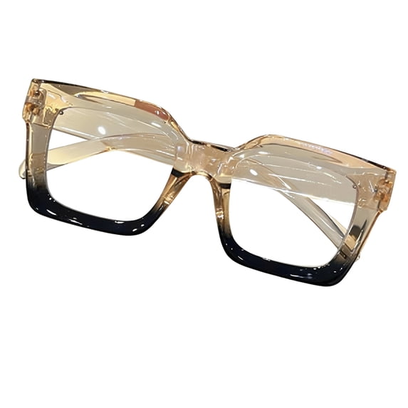 Boyscolos Fashion Square Glasses Set Full Rim PC Frame & Lens, Daily Wear Eyewear for Work and Casual Outfits Ideal for Students Champagne One Size
