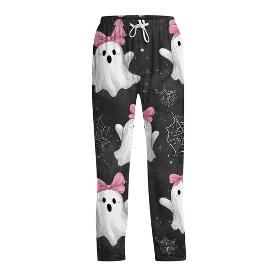 Boyscolos Halloween Pajama Pants Pumpkins Skeleton Print Pajama Bottoms Cute Soft Long Pjs Pants Lounge Drawstring Trousers Dark Gray S