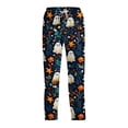 thumbnail image 1 of Boyscolos Halloween Pajamas Pumpkin Ghost Skeleton Drawstring Cozy Comfortable Skull Spooky Pj Pants Halloween Outfits Dark Blue XL, 1 of 5