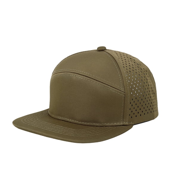 Boyscolos Hat for Men 5 Panel Flat Bill Laser Perforated Breathable Snapback Trucker Hat Outdoor Baseball Cap for Fishing Golf BR One Size