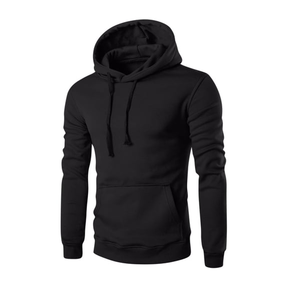 Boyscolos Hoodies for Men Pullover Sweatshirts Fall Outfits Outdoor Athletic Casual Slim Long Sleeve Tops with Pocket Black L