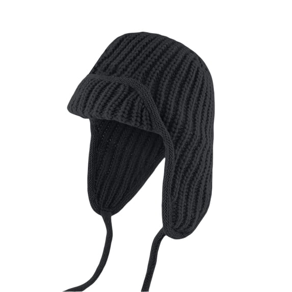 Boyscolos Knit Aviator Trapper Hat Ear Flap Hat for Women Winter Beanie Cap Hats Warm Slouchy Pilot Cap for Cold Weather Black One Size