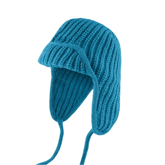Boyscolos Knit Aviator Trapper Hat Ear Flap Hat for Women Winter Beanie Cap Hats Warm Slouchy Pilot Cap for Cold Weather Sky Blue One Size