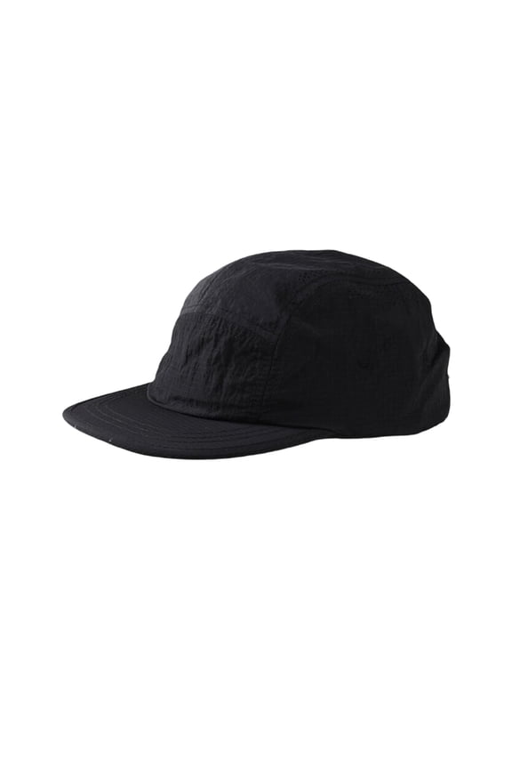 Lightweight Quick Dry Hat 5 Panel Camp Cap, Breathable Adjustable Drawstring Outdoor Running Cycling Foldable Sun Hat Black One Size