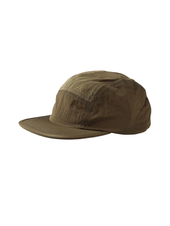 Lightweight Quick Dry Hat 5 Panel Camp Cap, Breathable Adjustable Drawstring Outdoor Running Cycling Foldable Sun Hat Brown One Size
