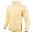 thumbnail image 1 of Boyscolos Men Hoodies Fleece Sweatshirts Hooded With Kangaroo Pocket Long Sleeve Sports Casual Fashion Pullover Tops Beige 3XL, 1 of 3
