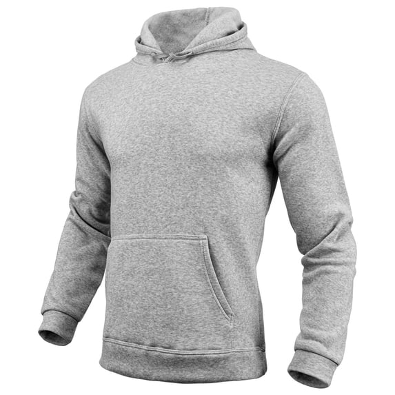 Boyscolos Men Hoodies Fleece Sweatshirts Hooded With Kangaroo Pocket Long Sleeve Sports Casual Fashion Pullover Tops Light Gray XL