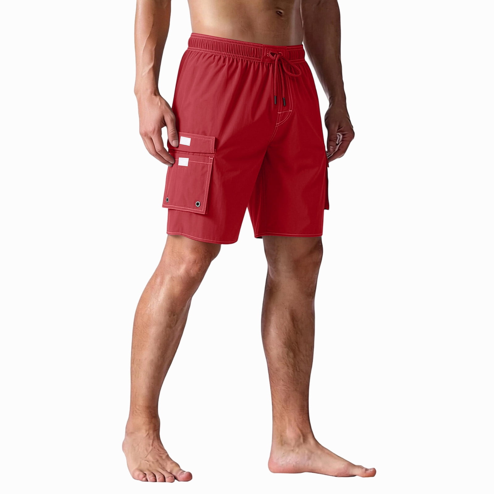 Boyscolos Men's Cargo Boardshorts with Drawstring, Quick Dry Beach ...