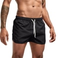 thumbnail image 1 of Boyscolos Mens Board Shorts Swimwear Summer Beach Swim Drawstring Shorts Surfing Sport Bathing Suit Athletic Gym Shorts Black M, 1 of 7