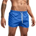 thumbnail image 1 of Boyscolos Mens Board Shorts Swimwear Summer Beach Swim Drawstring Shorts Surfing Sport Bathing Suit Athletic Gym Shorts Blue M, 1 of 7