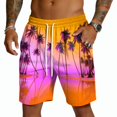 thumbnail image 1 of Boyscolos Mens Casual Shorts Hawaiian Print Drawstring Elastic Waist Short Pants Quick Dry Beach Shorts with Pockets Purple S, 1 of 2