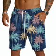 thumbnail image 1 of Boyscolos Mens Casual Shorts Hawaiian Print Drawstring Elastic Waist Short Pants Quick Dry Beach Shorts with Pockets Yellow L, 1 of 3