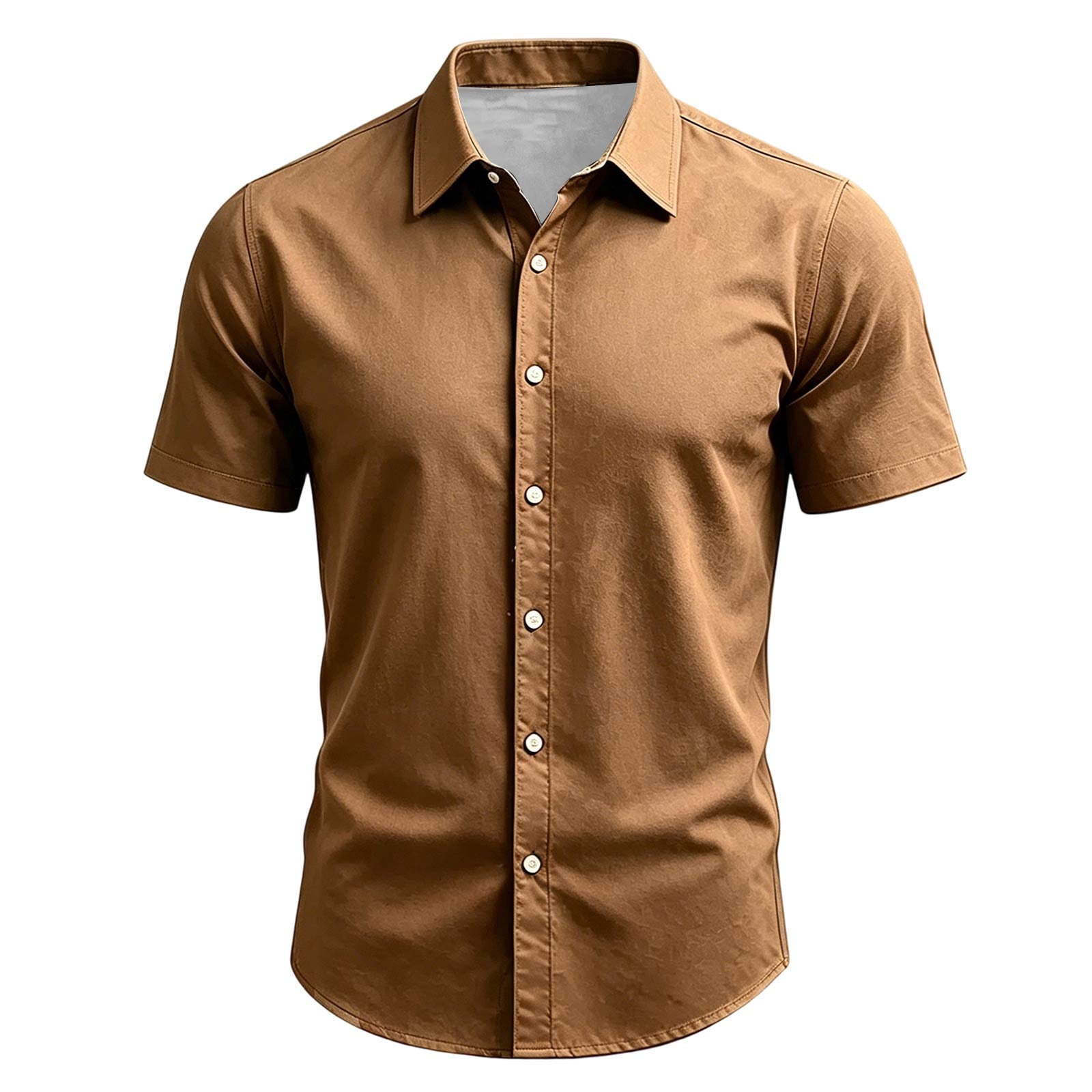Boyscolos Mens Slim Fit Shirt Short Sleeve Button Down Dress Shirt — free download