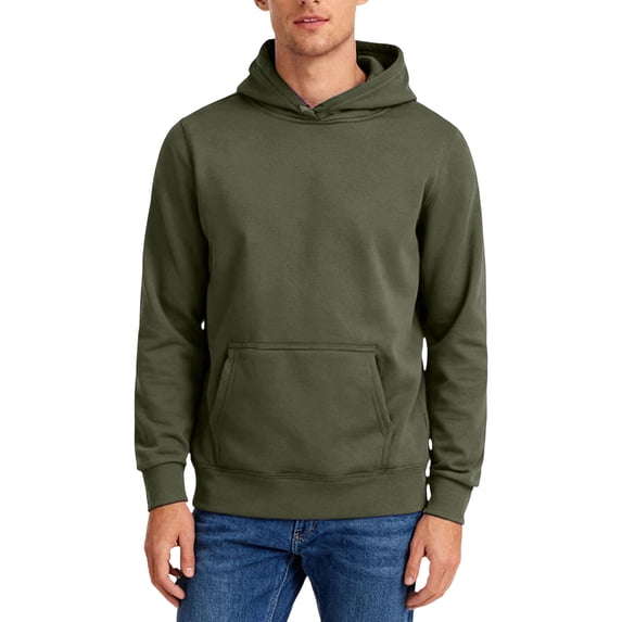 Boyscolos Mens Sweatshirt Basic Hooded Pullover Hoodies Unisex Men Fall Casual Fitness Long Sleeve Athletic Hoody with Pocket Army Green M