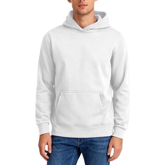 Boyscolos Mens Sweatshirt Basic Hooded Pullover Hoodies Unisex Men Fall Casual Fitness Long Sleeve Athletic Hoody with Pocket White 2XL