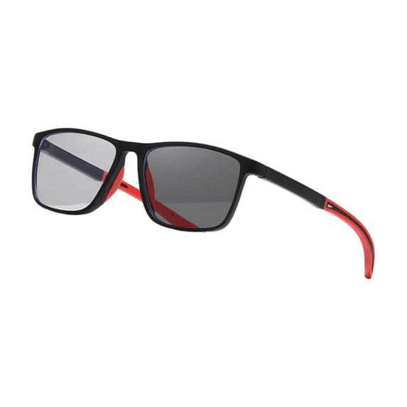 Boyscolos Photochromic Polarized Driving Sunglasses Men Square Matte Frame Eyewear Outdoor Sport Cycling UV Protection Glasses Red XS