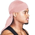 thumbnail image 1 of Boyscolos Premium Silky Durag Hat for Men & Women Satin Durag Long Tail Durags Head Wrap Headwear for Hair Protection and Style Pink One Size, 1 of 3