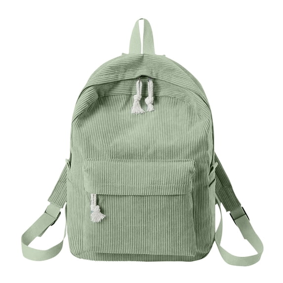 Boyscolos School Backpack for Unisex Large Corduroy Bookbag Lightweight Laptop Bag for Women Casual High School College Mint Green One Size