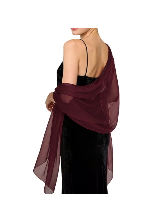 Shawls and Wraps for Evening Dresses Sheer Chiffon Formal Wedding Shawl for Women Lightweight Bridal Scarf Cover Up N One Size