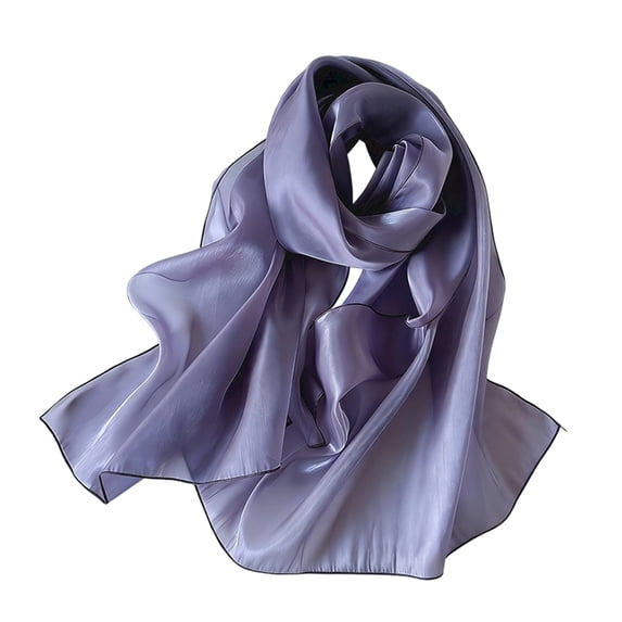 Boyscolos Silk Satin Shawl Scarf for Women, Lightweight Summer Shawls and Wraps, Elegant Soft Chiffon Bride Wedding Scarf Light Purple One Size